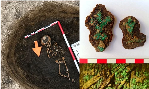 Mormântul unui copil, descoperit în județul Neamț (© Facebook / Vasile Diaconu – archaeologist)