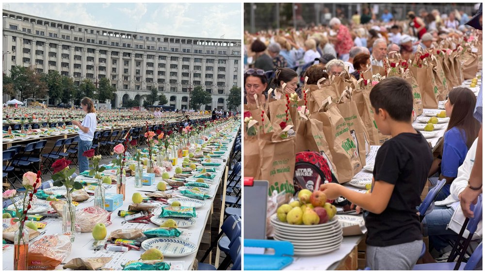 România a stabilit un nou record mondial. Peste 20.000 de oameni au luat cina la aceeași masă, în București. Scopul a fost unul caritabil