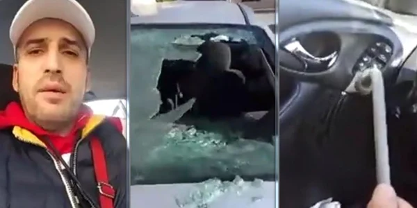 Brăileanul vandal şi maşina distrusă FOTO captura video