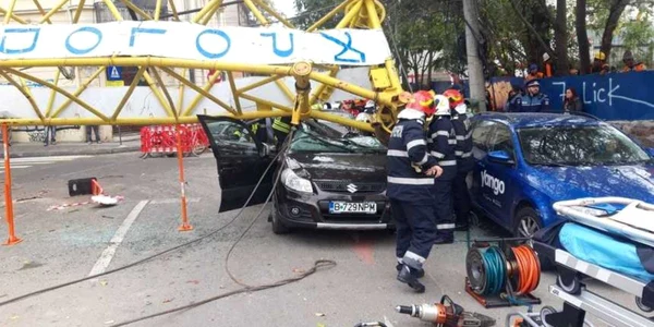 Macara căzută peste o maşină pe strada Matei Millo
