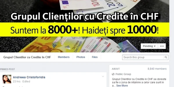 grupul clienţilor cu credite în CHF