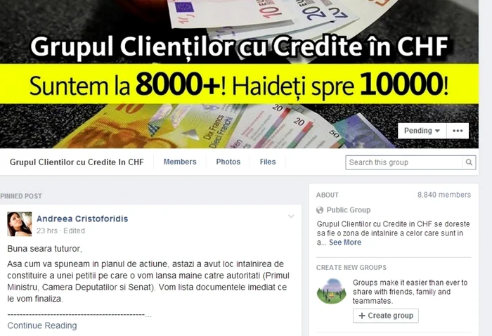 Grupul format pe Facebook are aproape 9.000 de membri