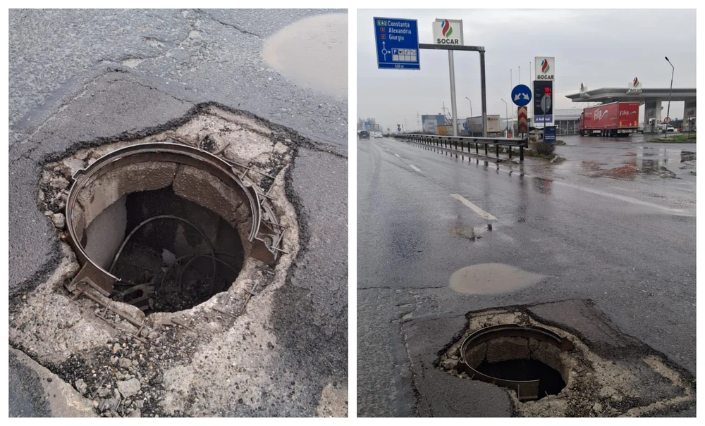 Capac de canal lipsă pe Centura Capitalei: „Rupi un sfert de mașină acolo”. Autoritățile promit o remediere urgentă