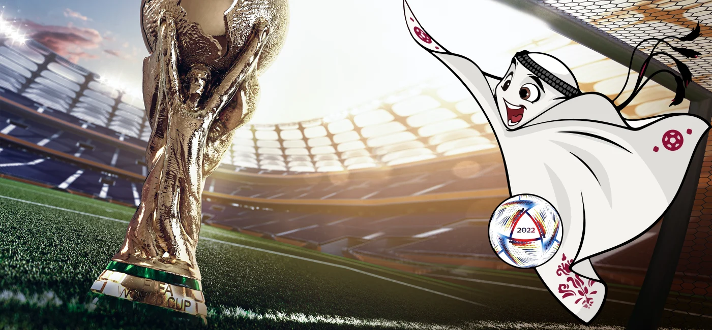 Imaginea oficială a Campionatului Mondial de Fotbal, din Qatar.