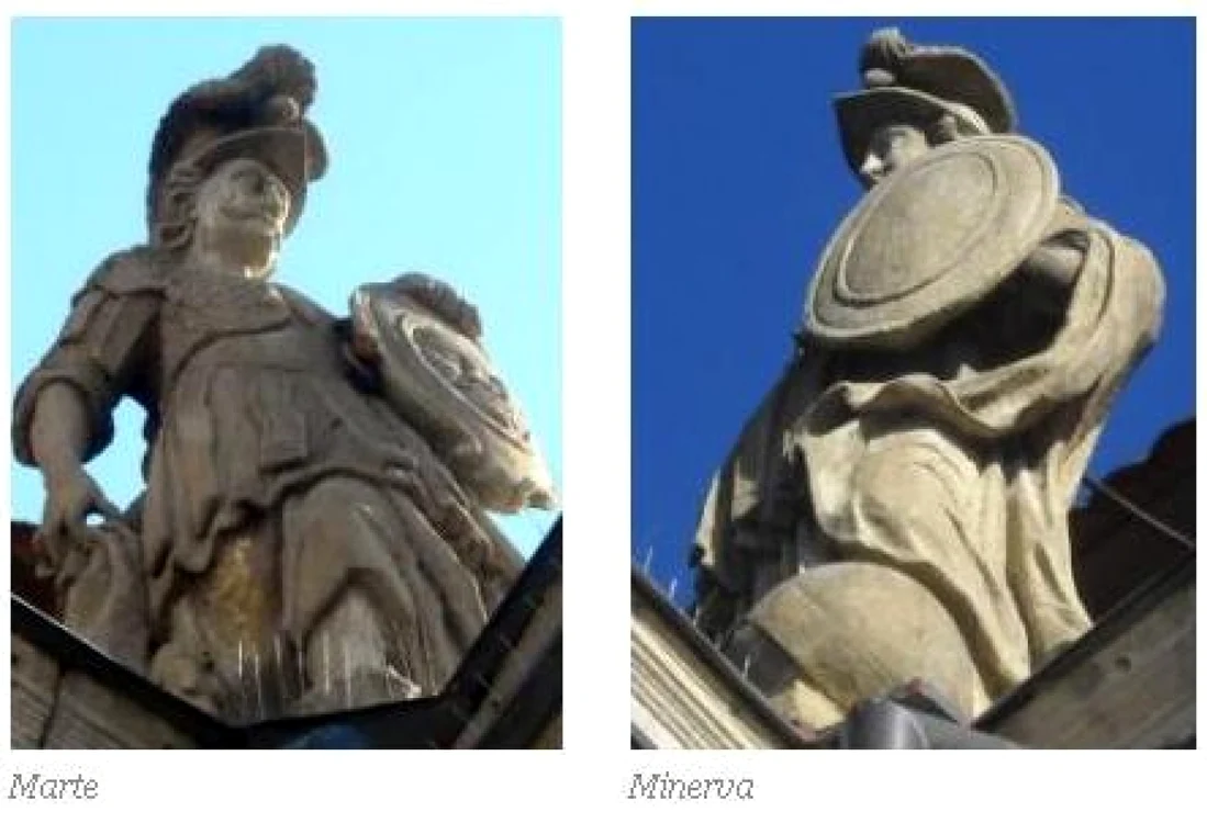 Marte şi Minerva, doi dintre zeii de pe Muzeul de Artă din Cluj-Napoca  FOTO: cluj.travel