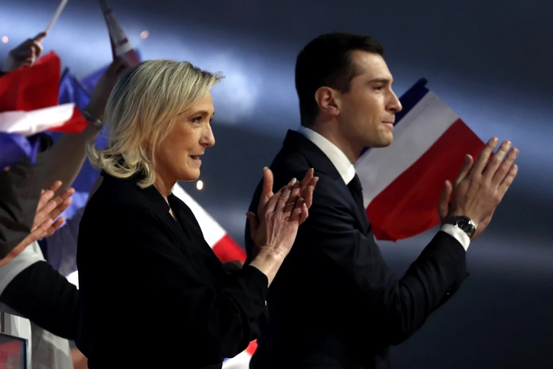 Marine Le Pen alături de protejatul ei politic FOTO EPA-EFE