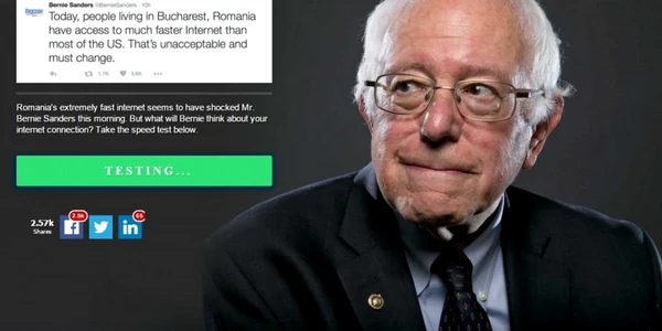 bernie sanders test internet
