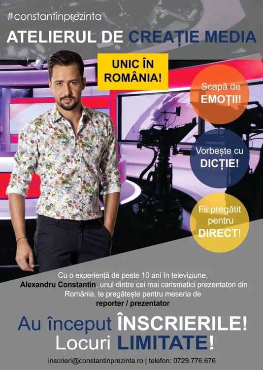 Înscrierea la "Atelierul De Creaţie Media" se face pe baza unei scrisori de intenţie 