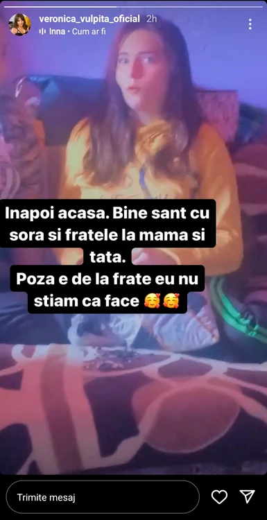 Vlupița și-a anunțat fanii de pe Instagram că a revenit în România / foto: Instagram