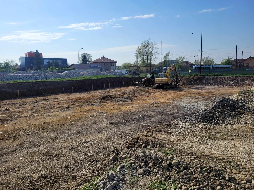 Șantierul stadionului Eroii Timișoarei FOTO Druckeria