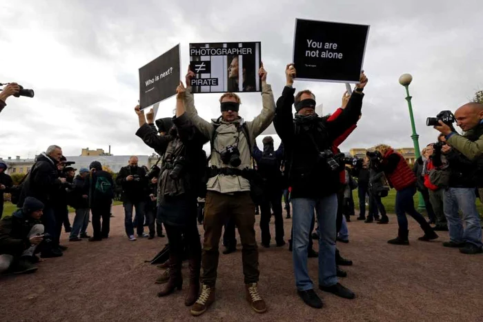 Protest de sustinere pentru un fotoreporter încarcerat în Rusia