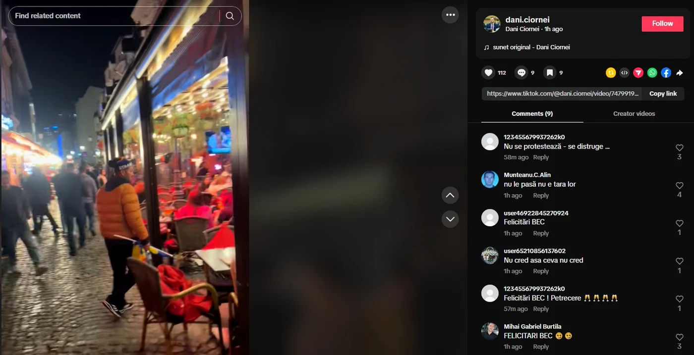 Daniel Cătălin Ciornei a fost prezent la manifestație. FOTO TikTok