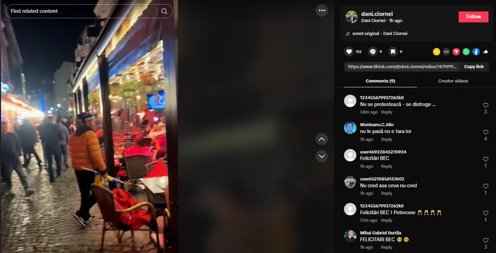 Daniel Cătălin Ciornei a fost prezent la manifestație. FOTO TikTok