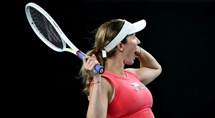Danielle Collins, în timpul maimuțărelilor de pe teren. Foto Getty images