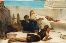 O lectură din Homer. Tablou de Lawrence Alma-Tadema, aflat în colecția Philadelphia Museum of Art (© Google Art Project / Wikimedia Commons)