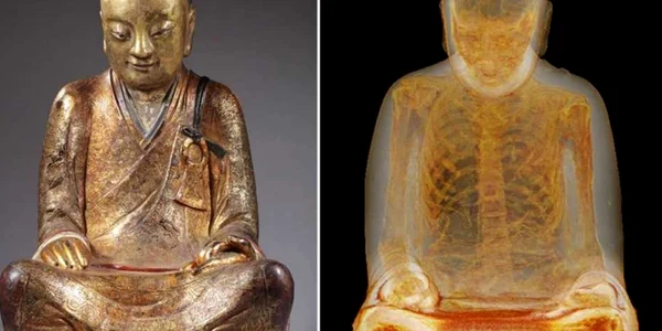 Statuie Buddha cu mumie de calugar in ea FOTO Washington Post
