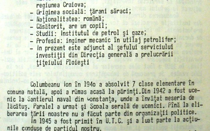 Facsimil 1 Columbeanu, 1960