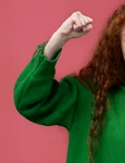 portrait teenage girl looking victorious jpg