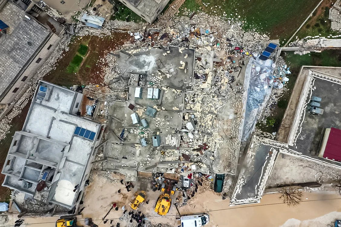 Distrugeri provocate de cutremure într-o localitate din Siria FOTO Profimedia