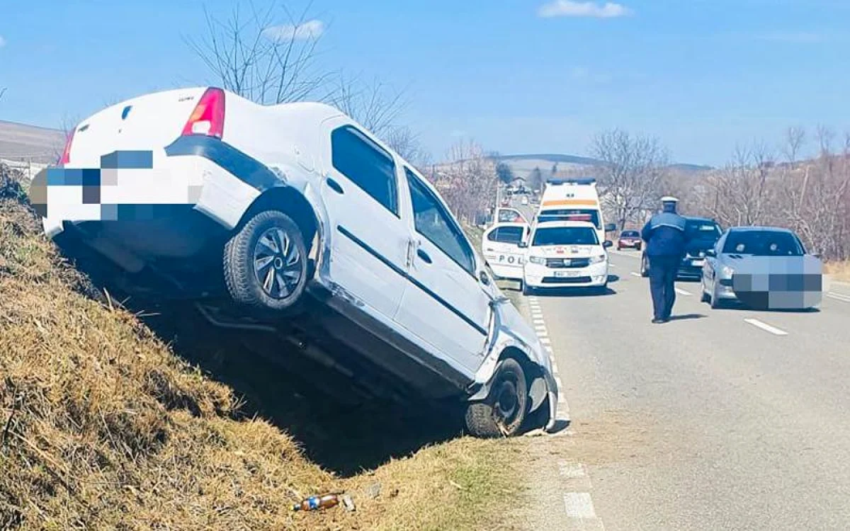 Conducătoarea auto nu a suferit leziuni în urma accidentului FOTO Poliţia Neamţ