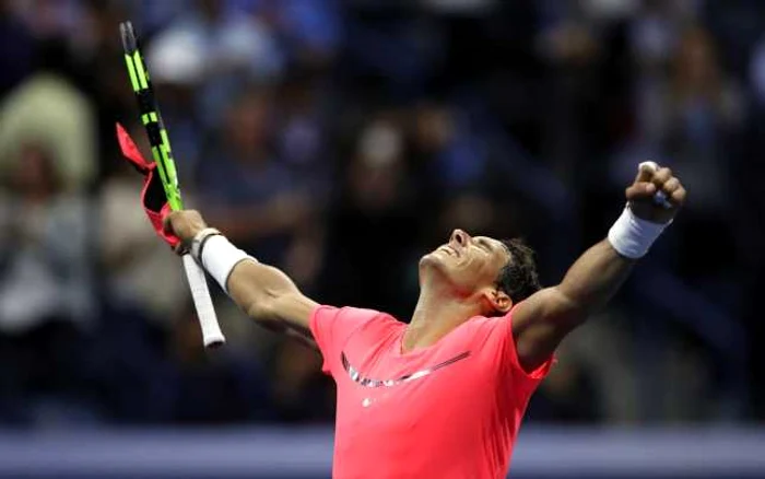 Rafael Nadal se bucură după ce l-a învins pe  Andrey Rublev în sferturile de finală de la US Open. FOTO Guliver/Gettyimages