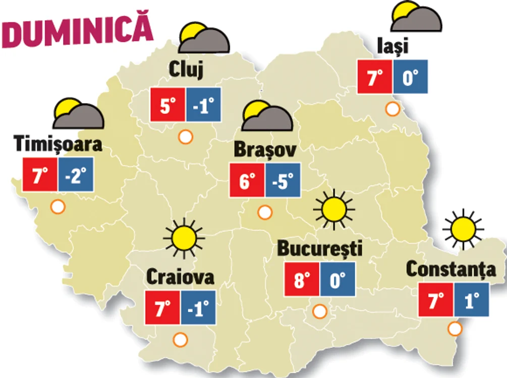 Prognoza meteo 20 decembrie anunță vreme frumoasă pentru sfârșitul de săptămână