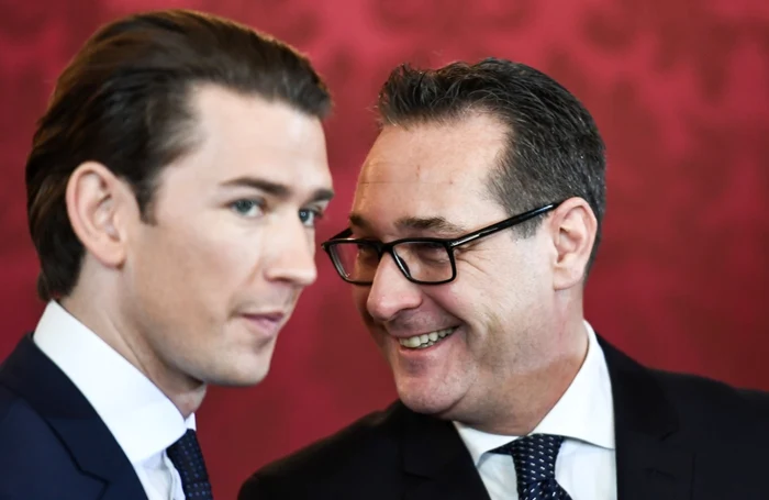 Sebastian Kurz (stânga) şi Heinz-Christian Strache Foto: EPA