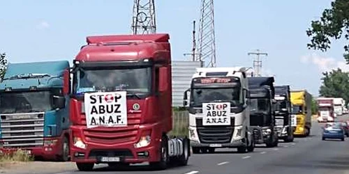 Protestul camionagiilor la Arad FOTO ardon.ro