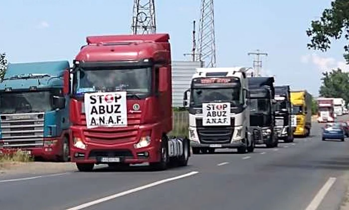 Protestul camionagiilor la Arad FOTO ardon.ro