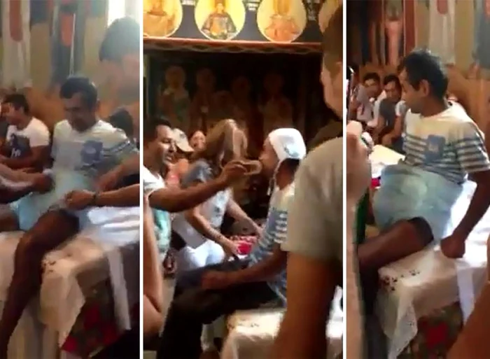 
    Familia bărbatului a făcut mișto de el și l-a îmbrăcat la botez precum un prunc  