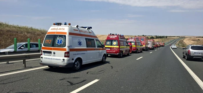 Accident cu șase mașini pe Autostrada Soarelui Foto: ISU Constanța