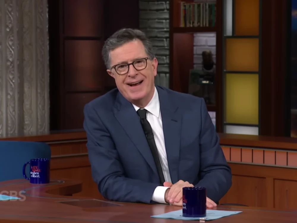 Emisiunea „The Late Show” a lui Stephen Colbert, al final. Prezentatorul, cunoscut drept un critic „acid” al lui Trump