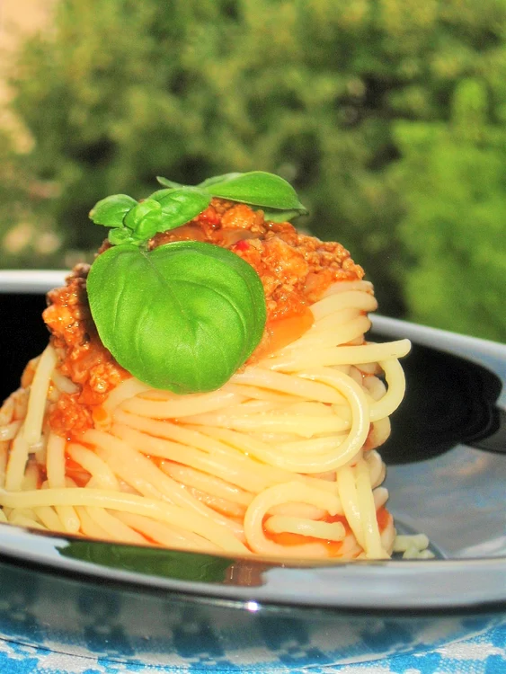 
    Cuib de spaghetti cu carne tocată  