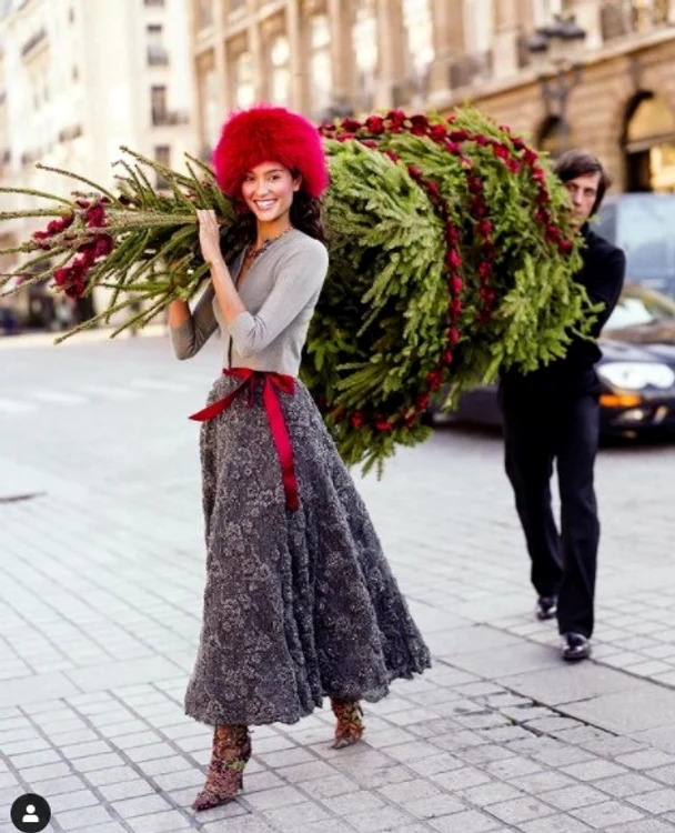 Emma a avut nevoie de ajutor să aducă bradul uriaș la casa din Santa Monica
