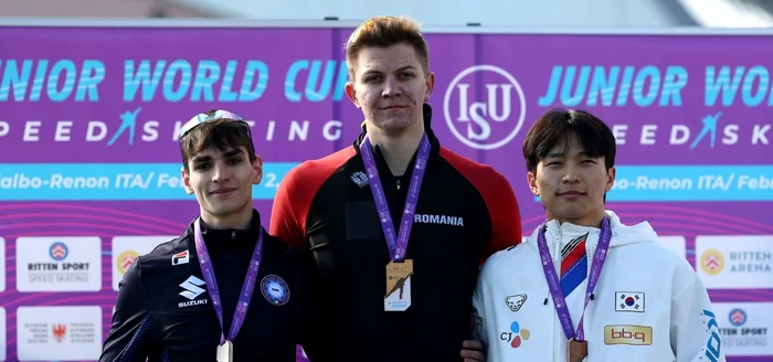 Moment istoric pentru Româna: Eduard Nițu, pe primul loc pe podium. Foto Getty images
