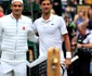 Novak Djokovic şi Roger Federer înainte de finala Wimbledon FOTO Profimedia