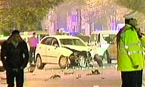 Tânărul conducea cu viteză mare (fotografii: Capturi Realitatea TV) jpeg