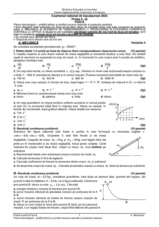 Bacalaureat 2025 - sesiunea de toamnă. Elevii au susținut proba la alegere a profilului. Subiecte și bareme de corectare 24 image