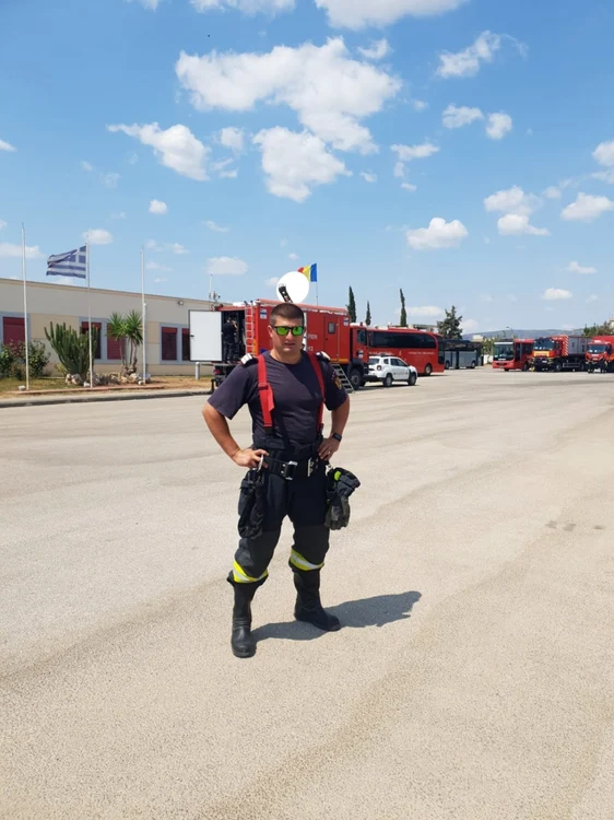Florin Asmarandei, la baza din Grecia. FOTO ISU Neamţ