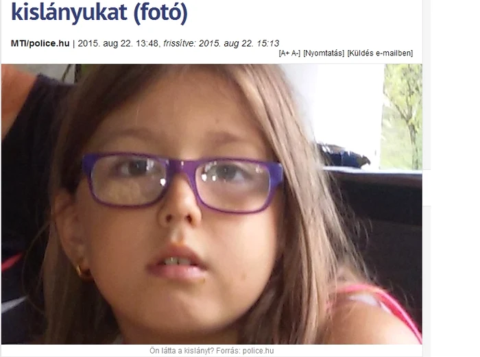 Alessia, de 8 ani, a fost uitată de părinții ei pe autostrada M7, din Ungaria