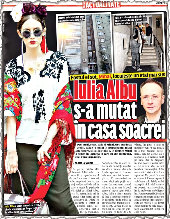 De când a depus actele  de divorţ, Iulia n-a mai  ieşit din casă. Abia joi a  făcut o scurtă plimbare (FOTO: SORIN PUIU)