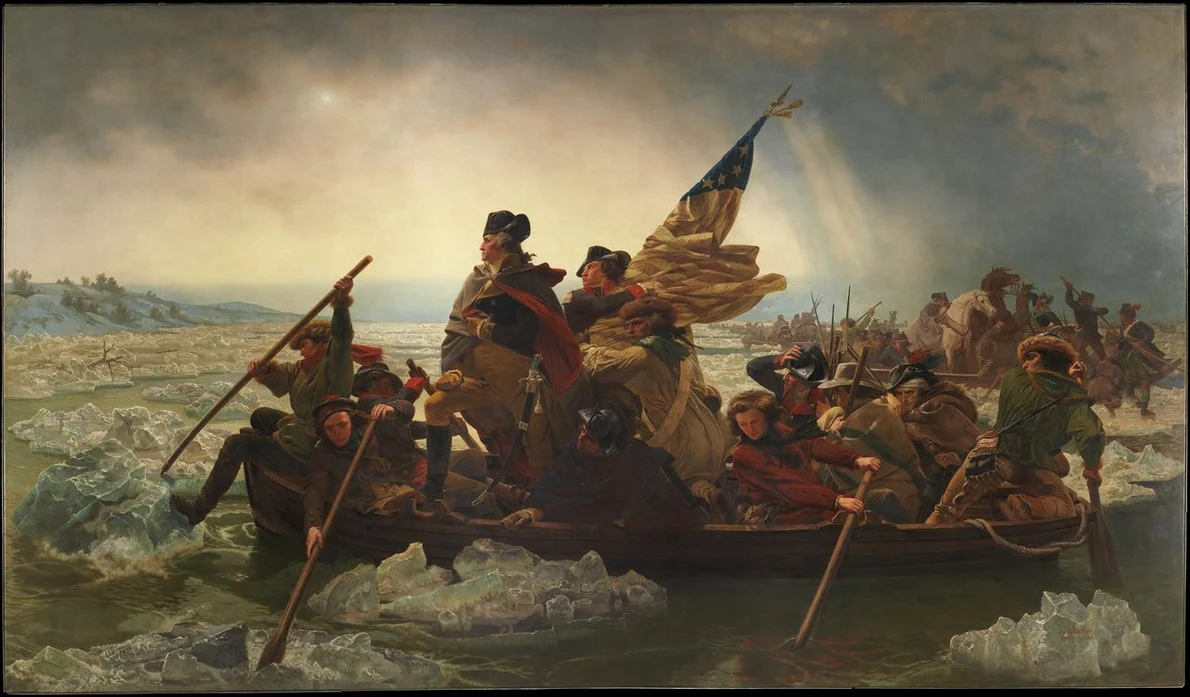 Washington traversând râul Delaware. Pictură de Emanuel Leutze (© Metropolitan Museum of Art)