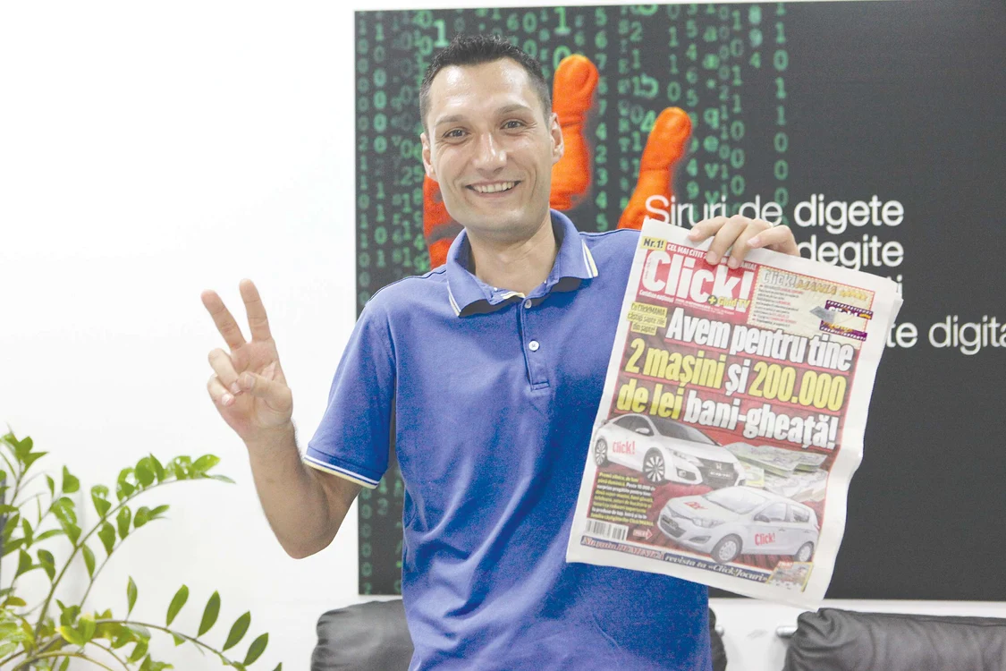 
    Mihai Alexandru Ignat (34 de ani) este norocosul care a pus mâna pe un loz de 5.000 de lei, chiar  în prima zi de concursFoto: Click!   