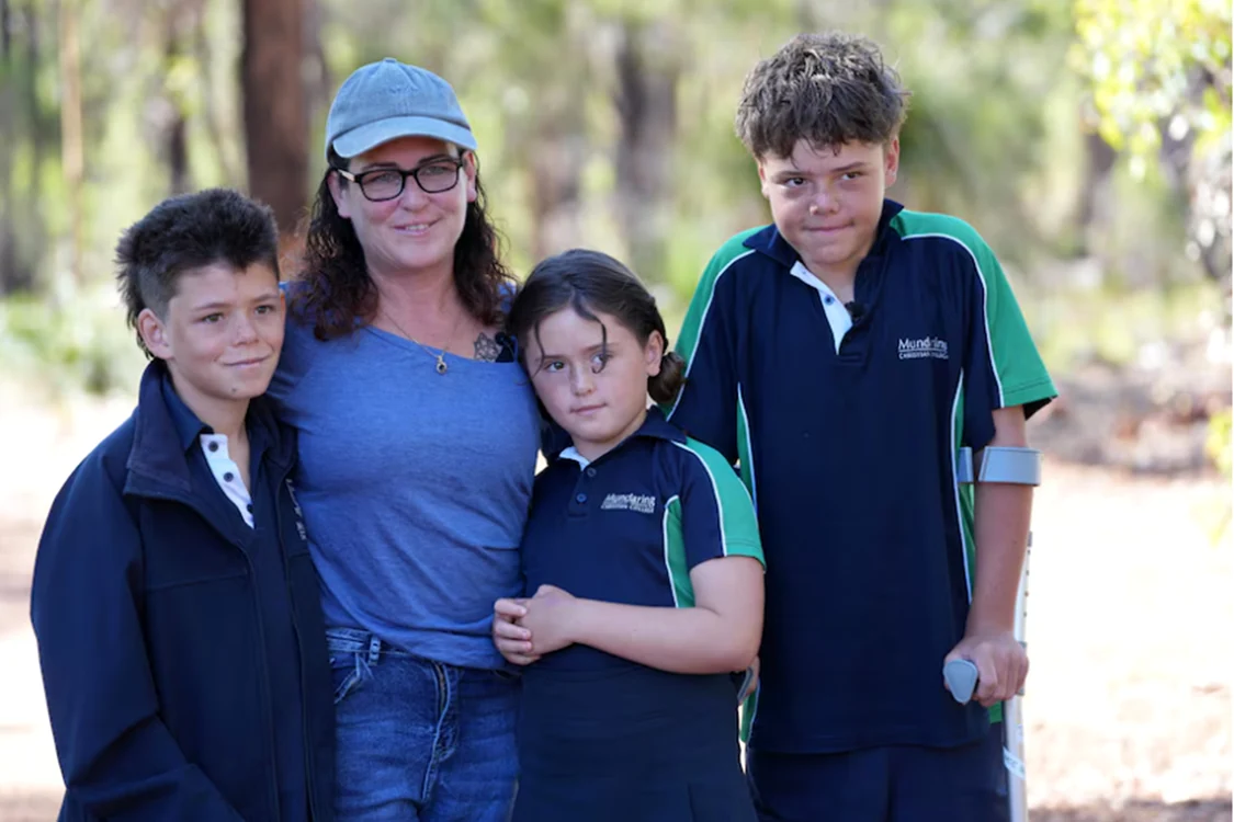 Austin, fratele Beau, mama Joanne, sora Grace. Foto: ABC News: Briana Shepherd