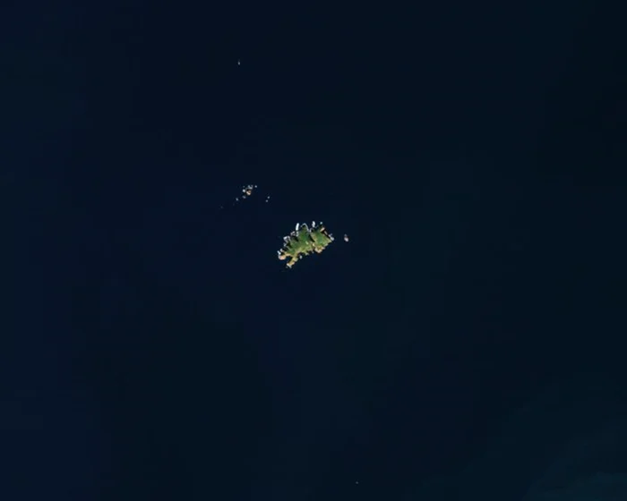 Imagine din satelin a insulei Berlenga Grande, din Portugalia. Foto: X/@ESA Earth Observation