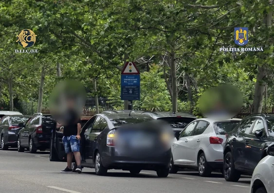 Inculpatul a fost prins în flagrant, în sectorul 1 al municipiului București FOTO: Poliția Română
