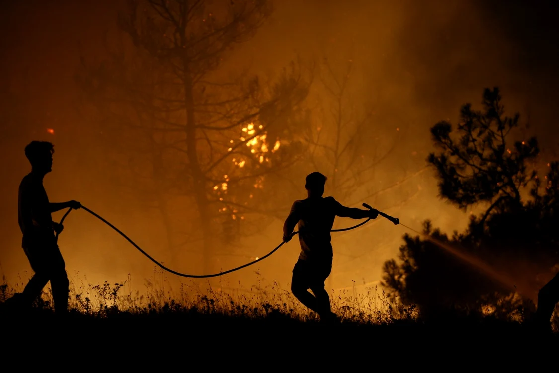 Ferma în care lucra românul a fost rapid mistuită de flăcări. FOTO: Profimedia