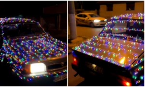 masina impodobita de craciun sofer din Bihor FOTO captură video TikTok