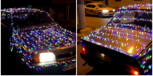 masina impodobita de craciun sofer din Bihor FOTO captură video TikTok
