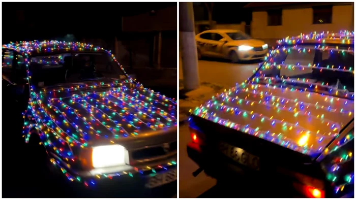 VIDEO Un șofer din Bihor și-a împodobit mașina cu luminițe de Crăciun: „Lumea zâmbește, mă filmează”. În ce condiții pot fi aplicate sancțiuni